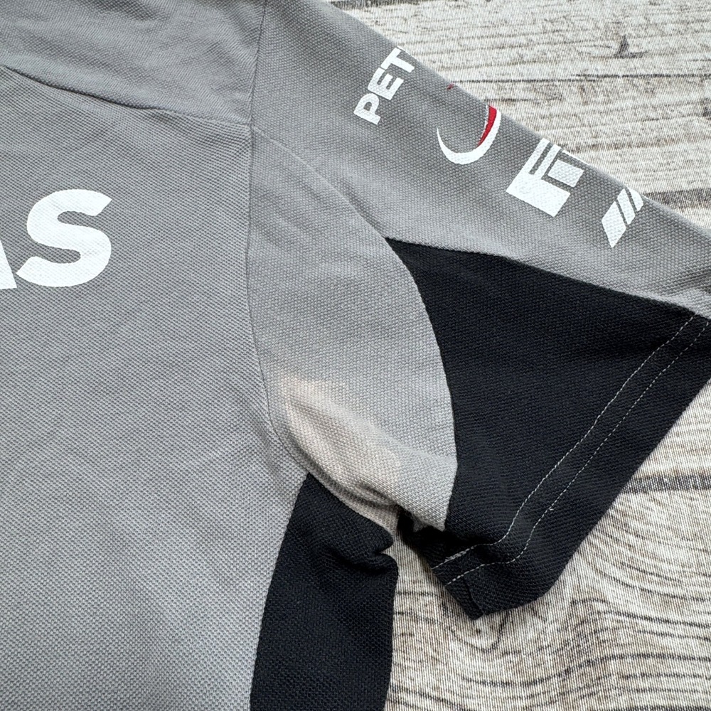Puma Polo Shirt Men's Medium Gray Team Mercedes-Benz Petronas F1 Racing Apparel - Picture 7 of 10